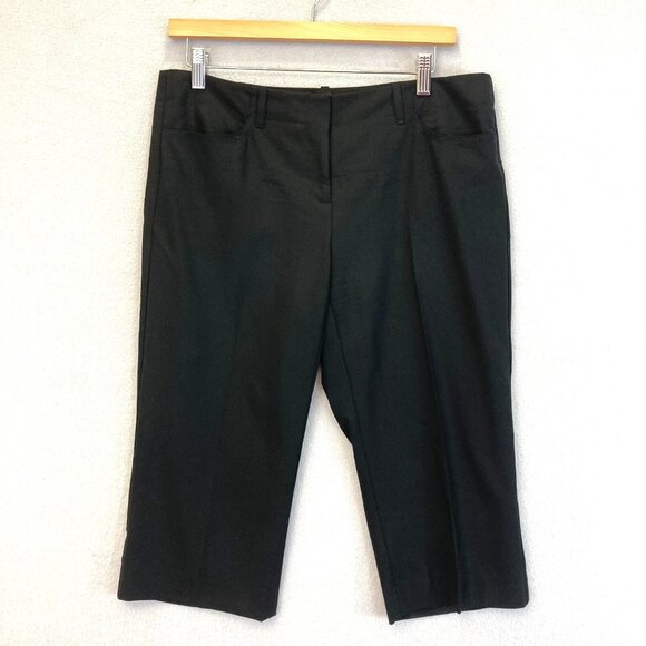 Theory Black Dress Capri Pants Size 10 Wool Office Professional Classic USA - Picture 1 of 10